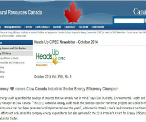 Clow Canada Featured in Natural Resources Canada eNewsletter